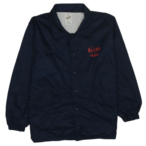 Skipper Men’s Blue Rugby Coach Jacket S/M Nylon Cotton Lined 90s Vintage