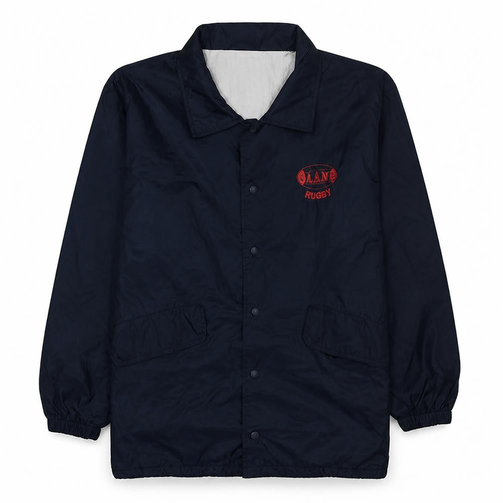 Skipper Men’s Blue Rugby Coach Jacket S/M Nylon Cotton Lined 90s Vintage