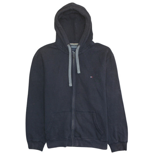 Tommy Hilfiger Men's Black Full Zip Hoodie L Classic Cotton Blend