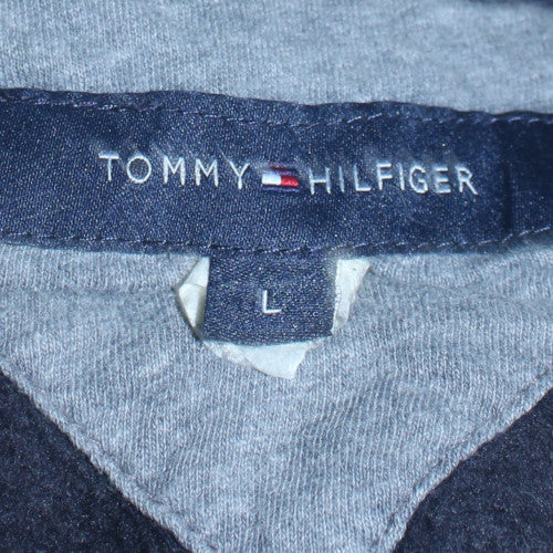 Tommy Hilfiger Men's Black Full Zip Hoodie L Classic Cotton Blend