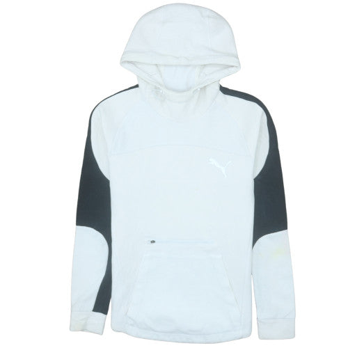 Puma Men's White Pullover Hoodie Size S Sports Knit Long Sleeve