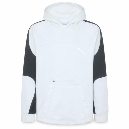 Puma Men's White Pullover Hoodie Size S Sports Knit Long Sleeve
