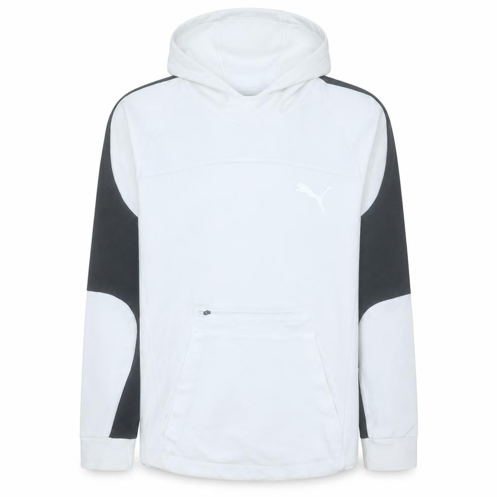 Puma Men's White Pullover Hoodie Size S Sports Knit Long Sleeve
