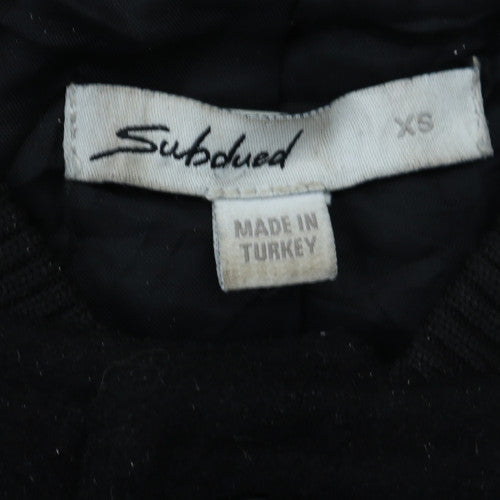Subdued Men's Black and White Varsity Jacket XS Classic Bomber Style