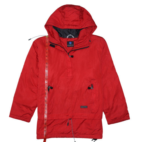 Luhta Men’s Red Anorak Jacket Hooded Lined Waterproof Size L