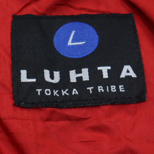 Luhta Men’s Red Anorak Jacket Hooded Lined Waterproof Size L