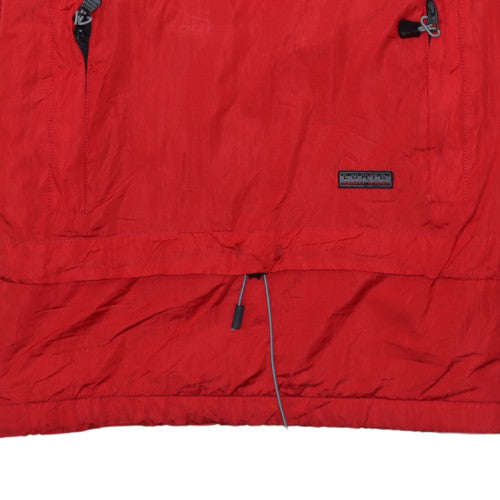 Luhta Men’s Red Anorak Jacket Hooded Lined Waterproof Size L