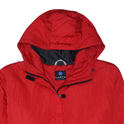 Luhta Men’s Red Anorak Jacket Hooded Lined Waterproof Size L