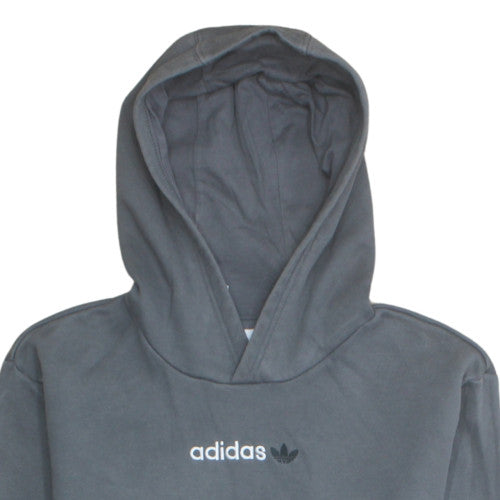 Adidas Boys Grey Pullover Hoodie 15-16 Years XL Logo Graphic Hooded Sweatshirt