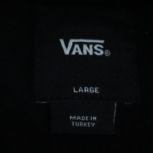 Vans Womens Black Crew Neck Pullover Sweatshirt L Cotton Logo Print