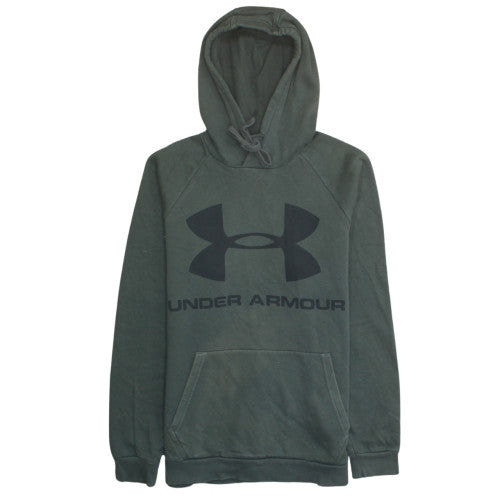 Under Armour Men's Green Pullover Hoodie Size M Graphic Logo Cotton Blend