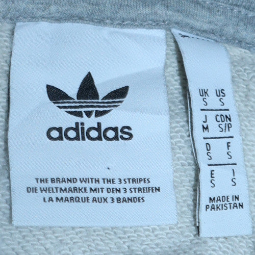Adidas Women’s Grey Pullover Hoodie Size S Logo Print Casual Wear