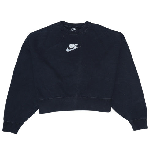 Nike Womens Black XS Cropped Crew Neck Pullover Sweatshirt