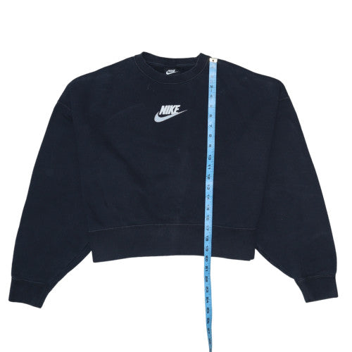 Nike Womens Black XS Cropped Crew Neck Pullover Sweatshirt