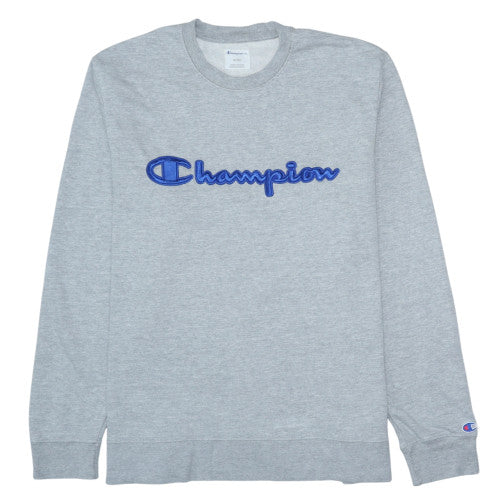 Champion Men's Grey XL Sweatshirt Crew Neck Pullover Logo Cotton Blend