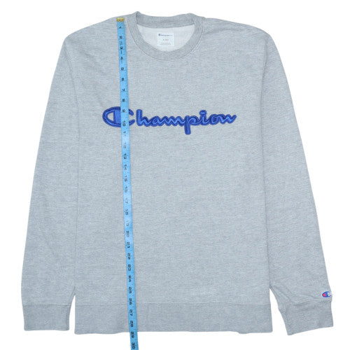 Champion Men's Grey XL Sweatshirt Crew Neck Pullover Logo Cotton Blend