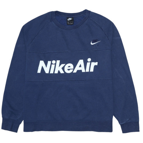 Nike Air Women’s Blue XXL Pullover Sweatshirt Crew Neck Logo Cotton Blend