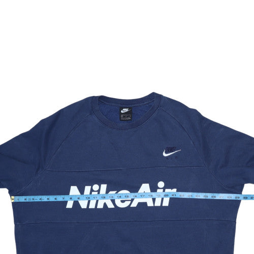 Nike Air Women’s Blue XXL Pullover Sweatshirt Crew Neck Logo Cotton Blend