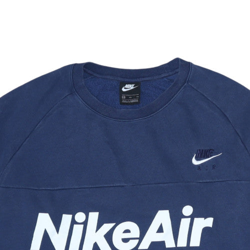 Nike Air Women’s Blue XXL Pullover Sweatshirt Crew Neck Logo Cotton Blend