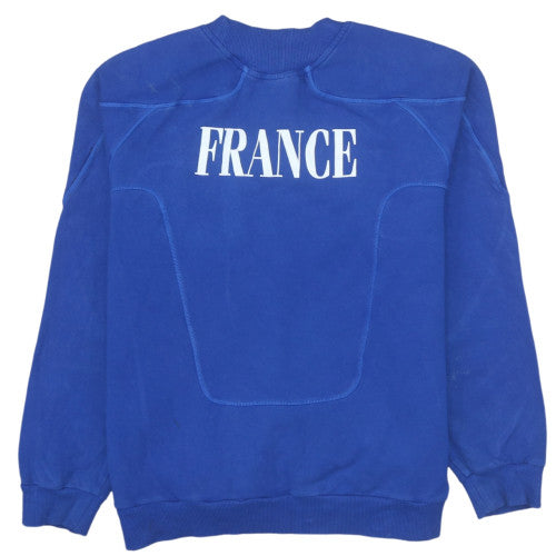 Adidas Men Blue France Olympic Pullover Sweatshirt XL Vintage