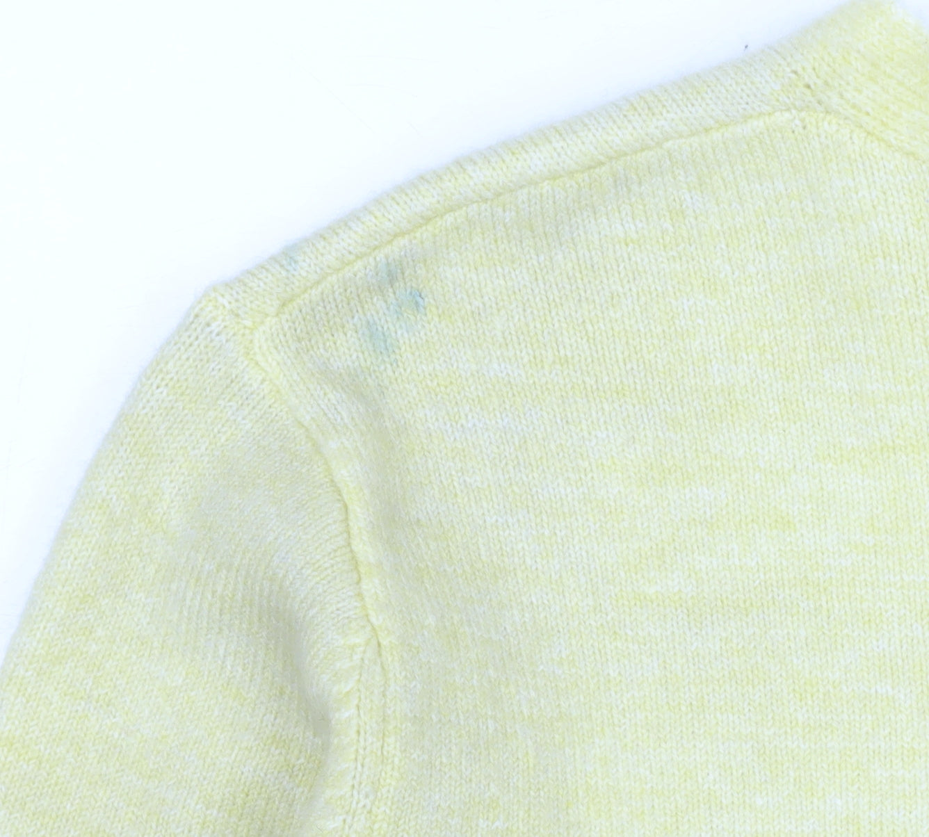 Collusion Women Yellow V-Neck Cropped Cardigan UK 10 Knit Lightweight