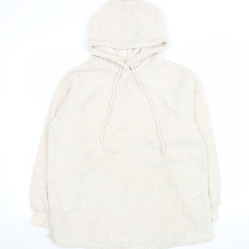 ASOS DESIGN Women’s Beige Hooded Teddy Pullover Hoodie UK 8