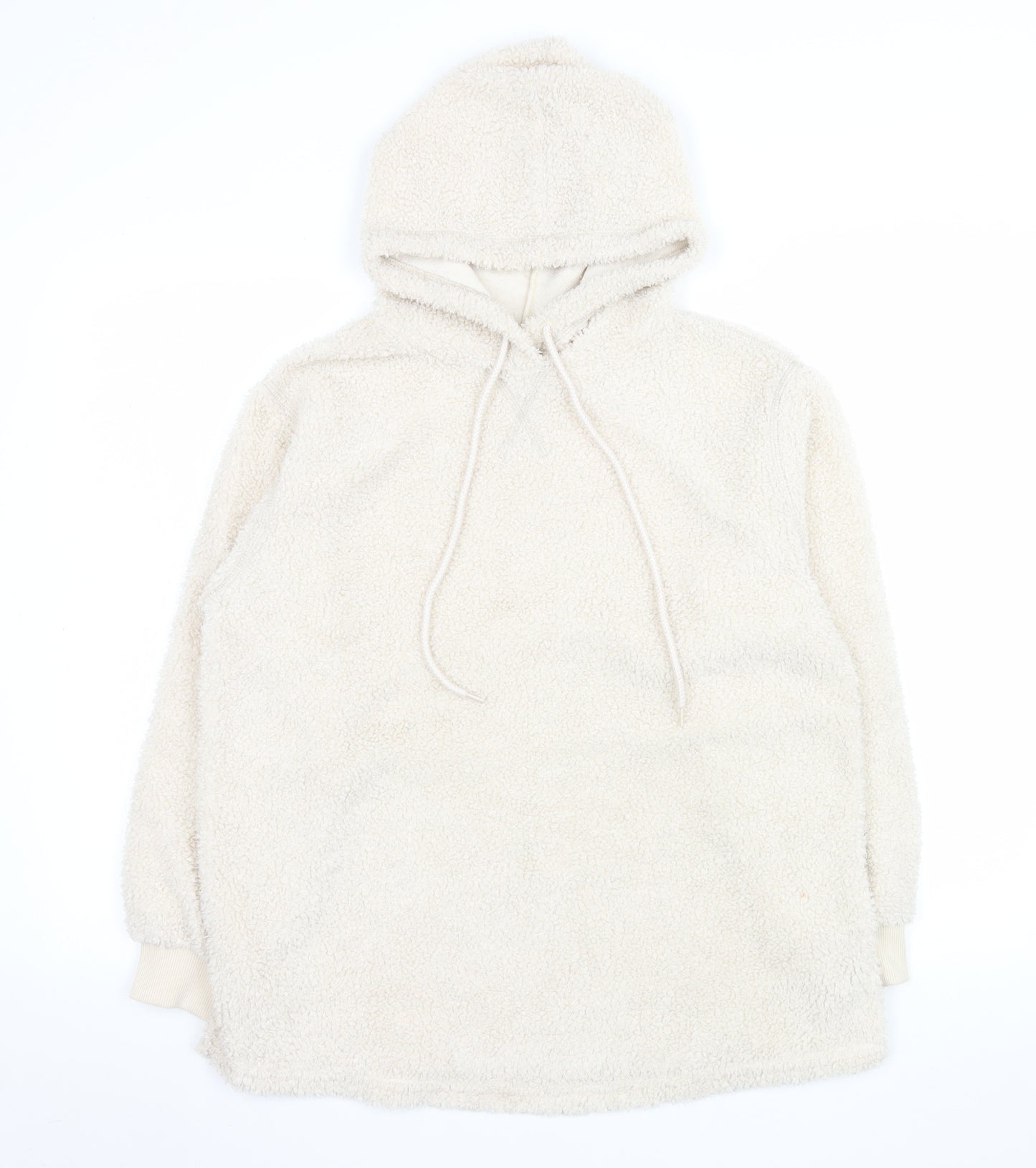 ASOS DESIGN Women’s Beige Hooded Teddy Pullover Hoodie UK 8