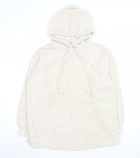 ASOS DESIGN Women’s Beige Hooded Teddy Pullover Hoodie UK 8