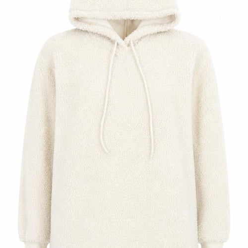 ASOS DESIGN Women’s Beige Hooded Teddy Pullover Hoodie UK 8
