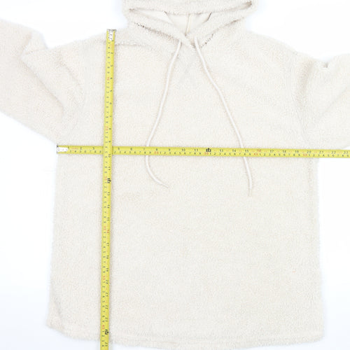 ASOS DESIGN Women’s Beige Hooded Teddy Pullover Hoodie UK 8