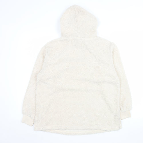 ASOS DESIGN Women’s Beige Hooded Teddy Pullover Hoodie UK 8