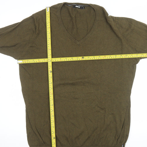 Brice Men’s Green Cotton V-Neck Pullover Jumper XL