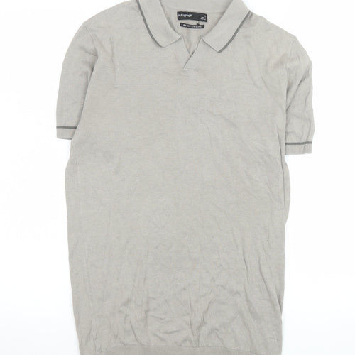 Marks and Spencer Men’s Grey Silk Cotton Collared XS T-Shirt