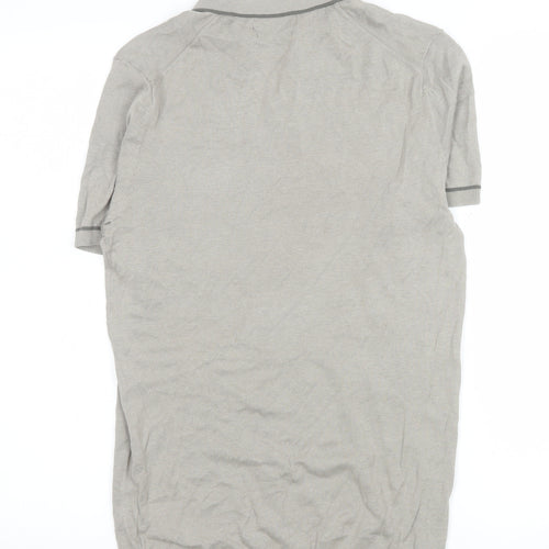 Marks and Spencer Men’s Grey Silk Cotton Collared XS T-Shirt