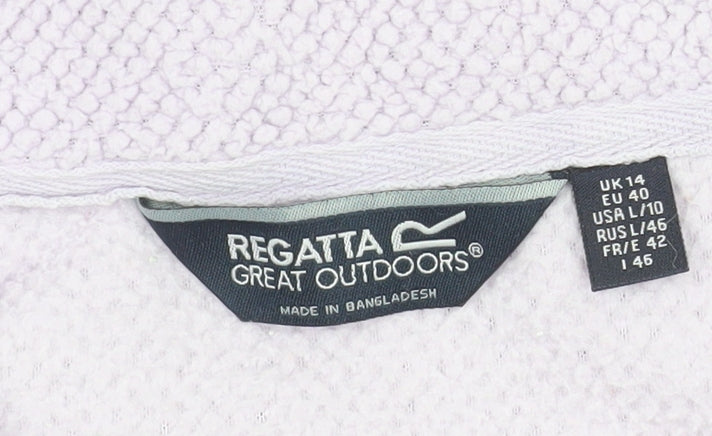Regatta Womens Lilac Fleece Full Zip Hoodie UK 14 Polyester Outdoor