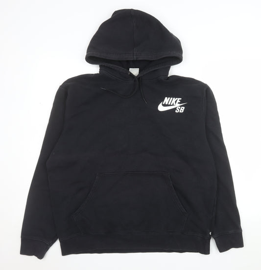 Nike SB Men's Black Pullover Hoodie L Hooded Fleece Skateboard Style