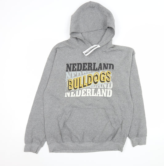 Gildan Men's Grey Nederland Bulldogs Pullover Hoodie M