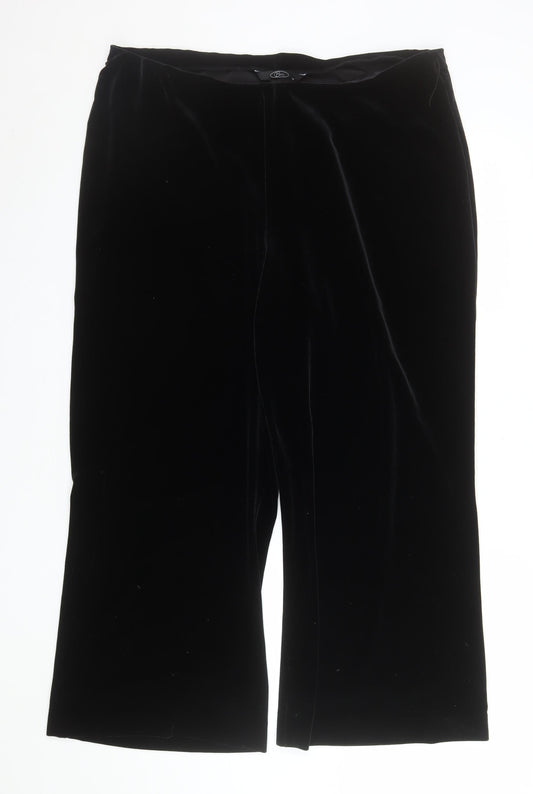 Bm Women Black Velvet Dress Pants Size 18 Straight Leg Trousers