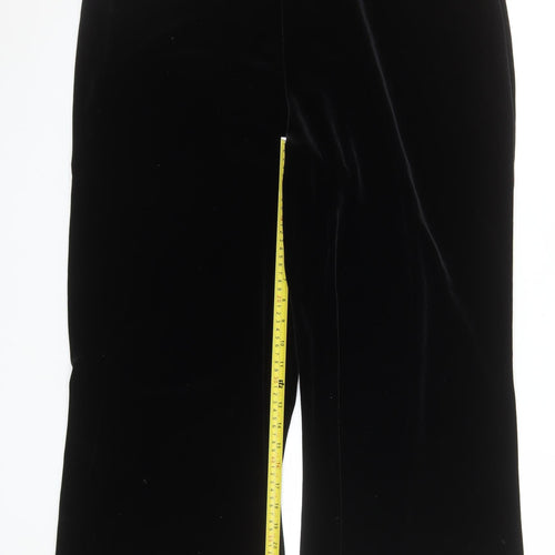 Bm Women Black Velvet Dress Pants Size 18 Straight Leg Trousers
