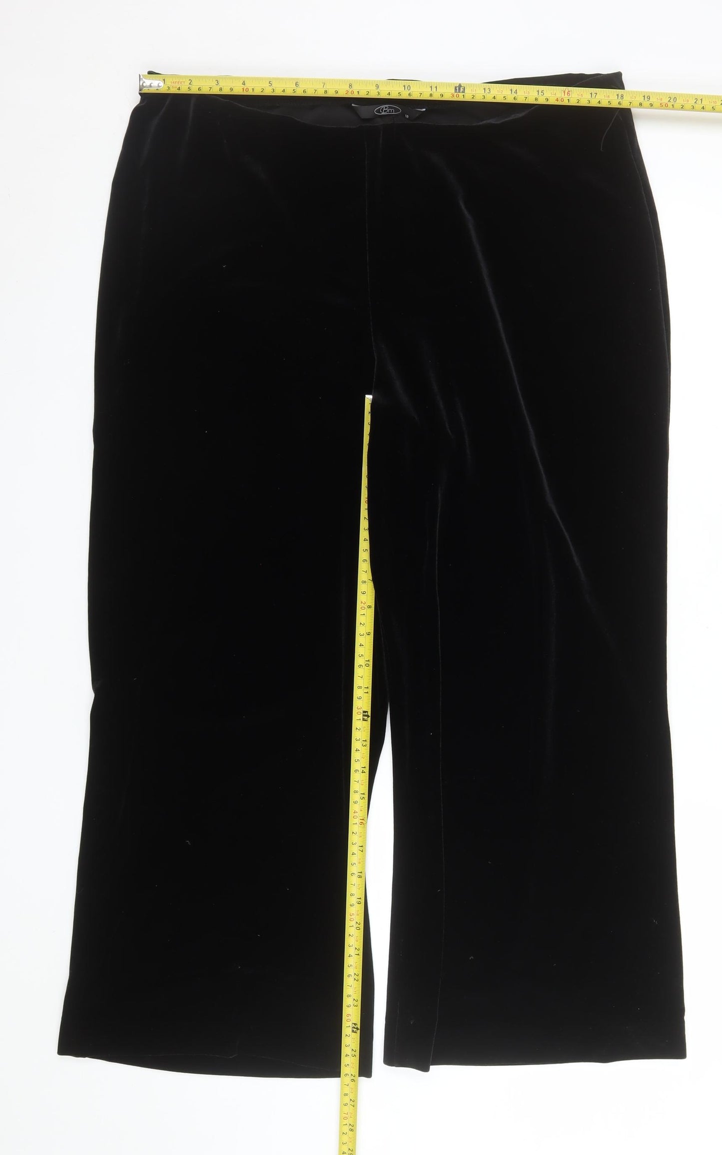 Bm Women Black Velvet Dress Pants Size 18 Straight Leg Trousers