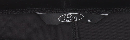 Bm Women Black Velvet Dress Pants Size 18 Straight Leg Trousers