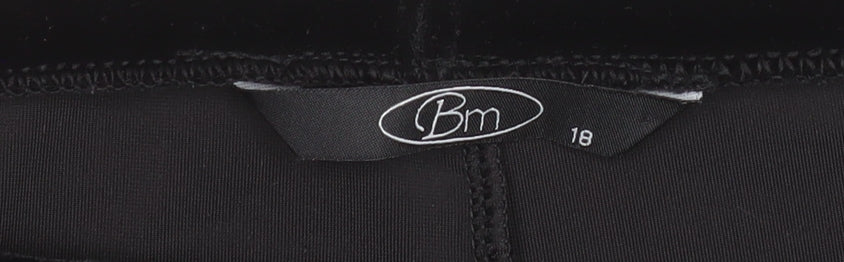 Bm Women Black Velvet Dress Pants Size 18 Straight Leg Trousers