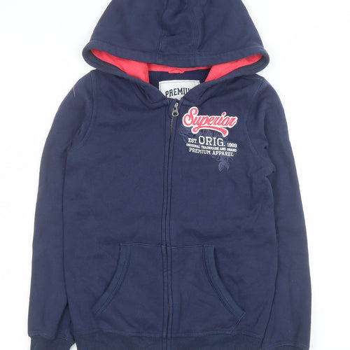 Pepperts Girls Blue Hooded Full Zip Basic Jacket Size 146 Cotton Blend