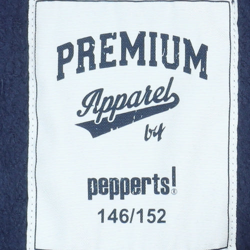 Pepperts Girls Blue Hooded Full Zip Basic Jacket Size 146 Cotton Blend