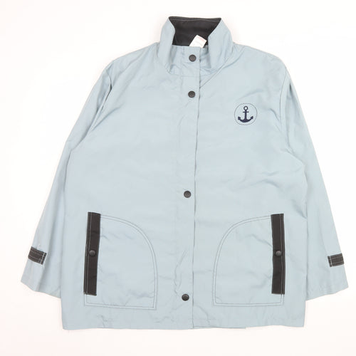 Anne de Lançay Women’s Blue Rain Coat Jacket L 18/20 Nautical Lightweight
