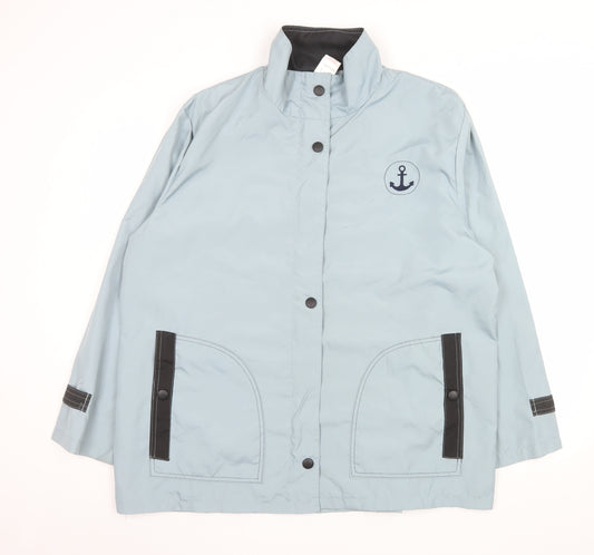 Anne de Lançay Women’s Blue Rain Coat Jacket L 18/20 Nautical Lightweight