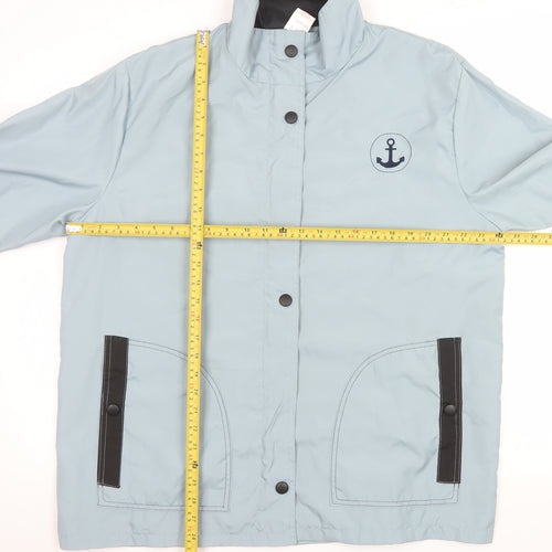 Anne de Lançay Women’s Blue Rain Coat Jacket L 18/20 Nautical Lightweight