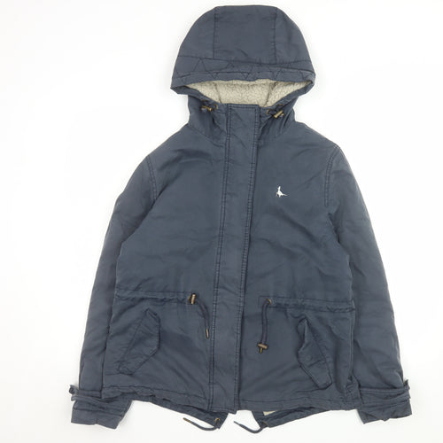 Jack Wills Women’s Blue Hooded Parka Jacket Size 12