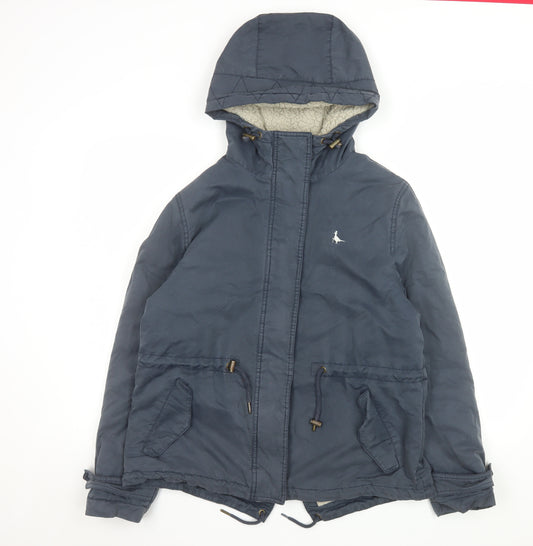 Jack Wills Women’s Blue Hooded Parka Jacket Size 12