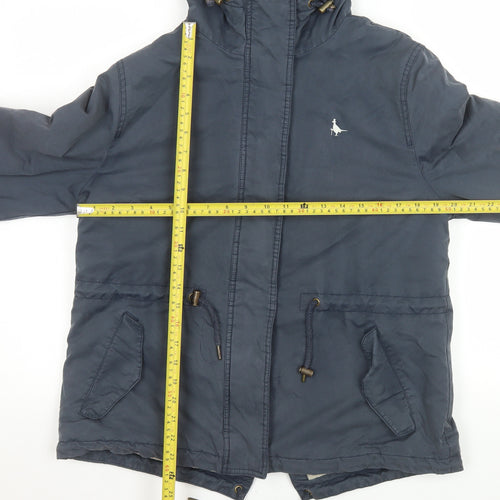 Jack Wills Women’s Blue Hooded Parka Jacket Size 12